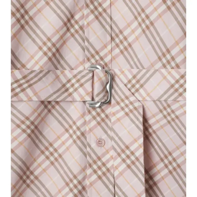 Check Cotton Shirt Dress