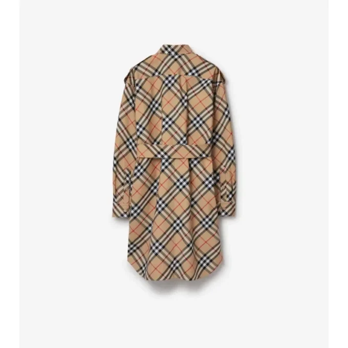 Check Cotton Shirt Dress