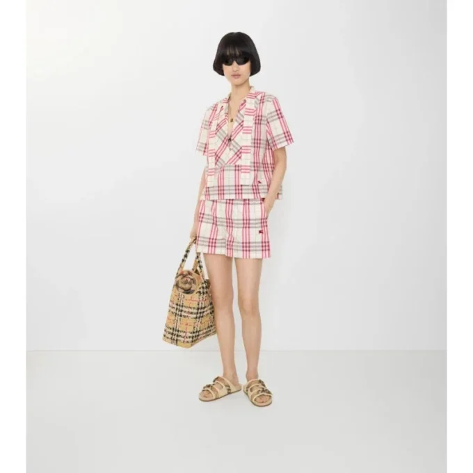 Check Cotton Shorts