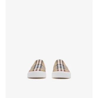 Check Cotton Slip-On Sneakers