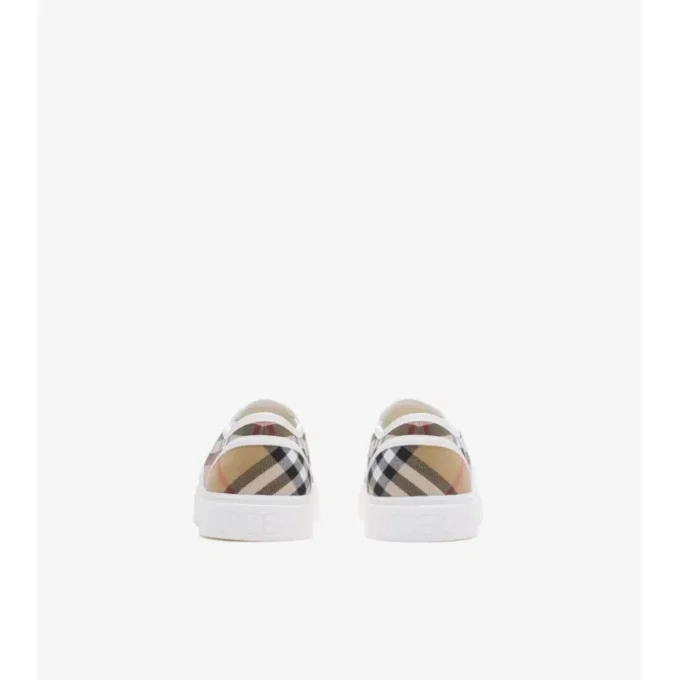 Check Cotton Slip-On Sneakers