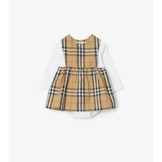 Check Cotton Three-Piece Baby Gift Set