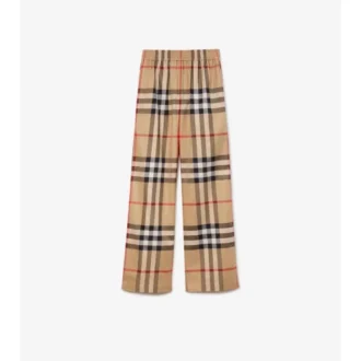 Check Cotton Trousers