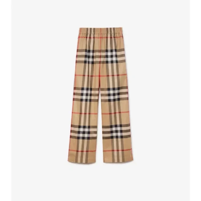 Check Cotton Trousers
