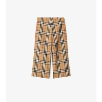 Check Cotton Trousers