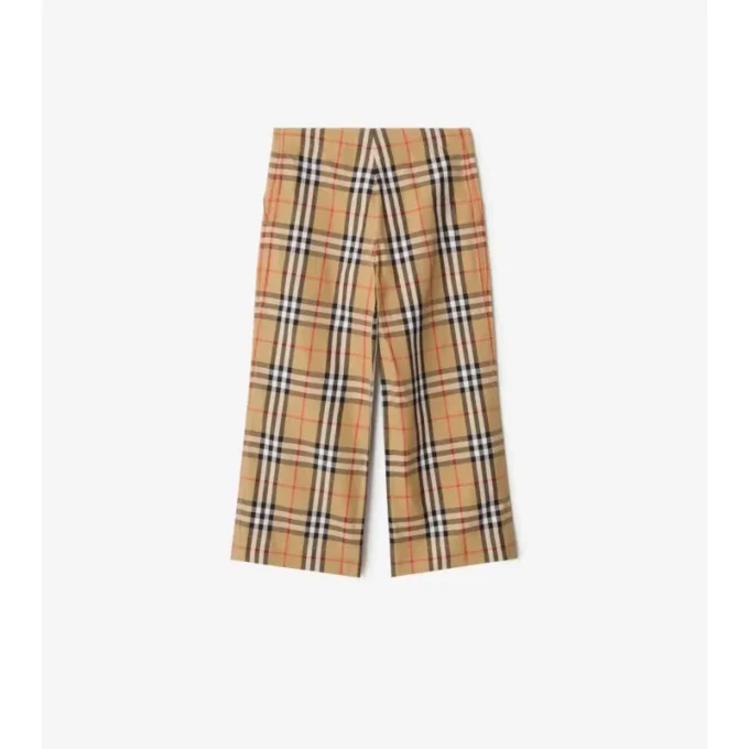 Check Cotton Trousers