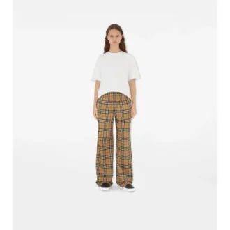 Check Cotton Trousers