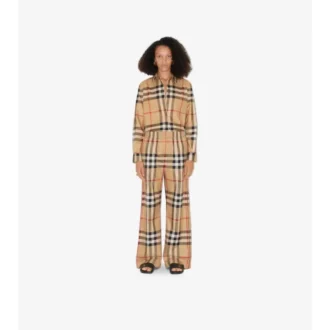 Check Cotton Trousers