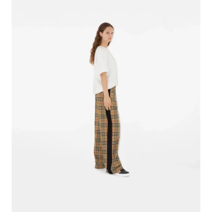 Check Cotton Trousers
