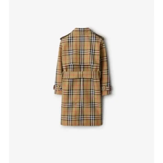 Check Cotton Twill Trench Coat