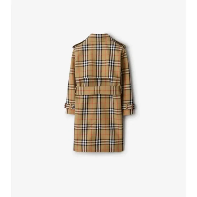 Check Cotton Twill Trench Coat