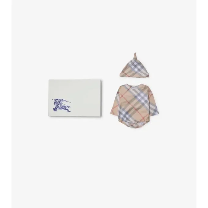 Check Cotton Two-Piece Baby Gift Set