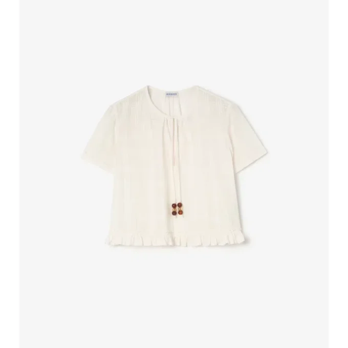 Check Cotton Voile Blouse