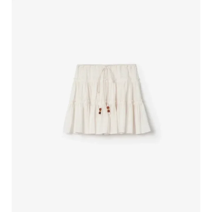 Check Cotton Voile Skirt