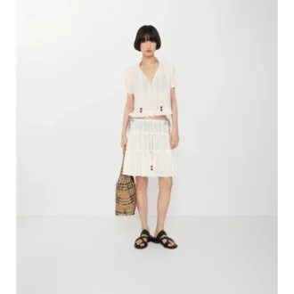 Check Cotton Voile Skirt