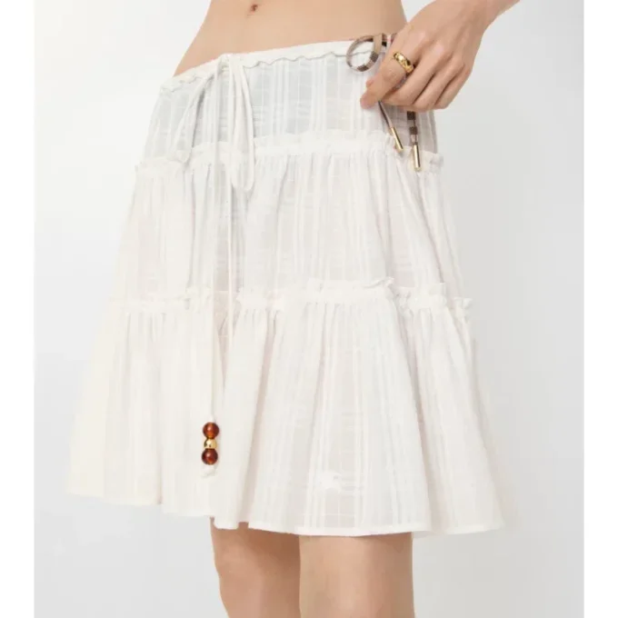 Check Cotton Voile Skirt