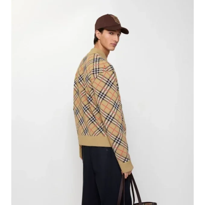 Check Cotton Wool Bomber Jacket