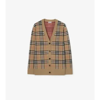 Check Cotton Wool Cardigan