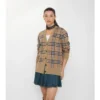 Check Cotton Wool Cardigan