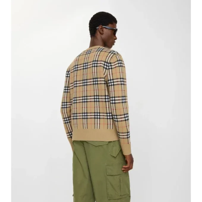 Check Cotton Wool Cardigan