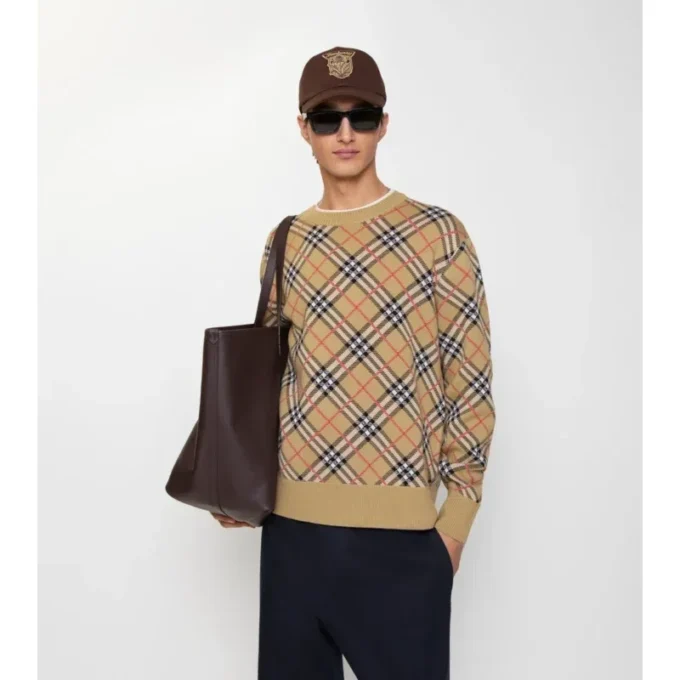 Check Cotton Wool Sweater