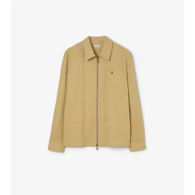 Check Cotton Zip Overshirt