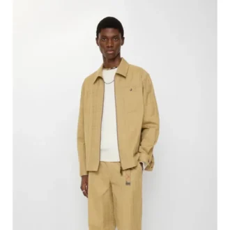 Check Cotton Zip Overshirt