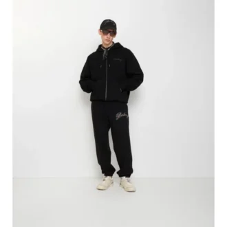 Check Cursive Logo Cotton Jogging Pants