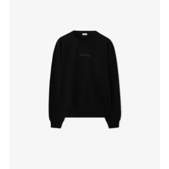 Check Cursive Logo Cotton Sweatshirt