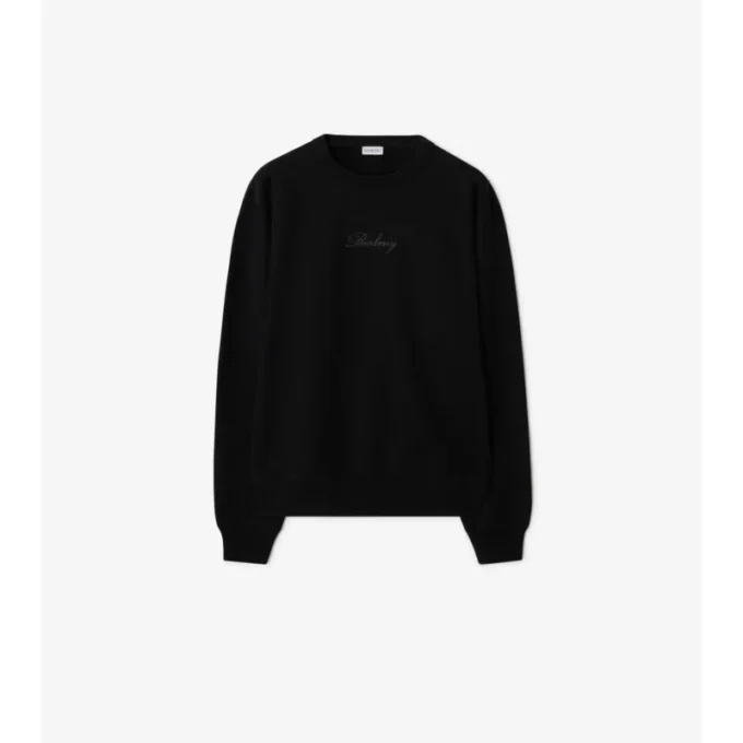 Check Cursive Logo Cotton Sweatshirt