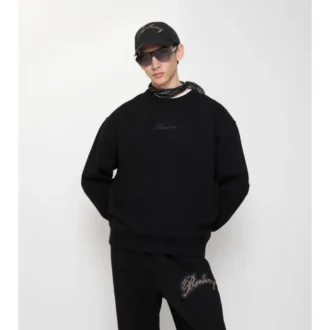 Check Cursive Logo Cotton Sweatshirt