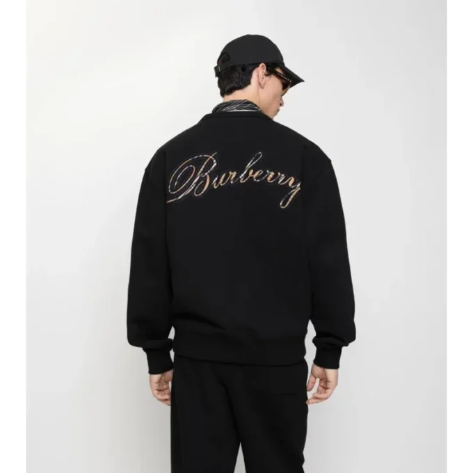 Check Cursive Logo Cotton Sweatshirt
