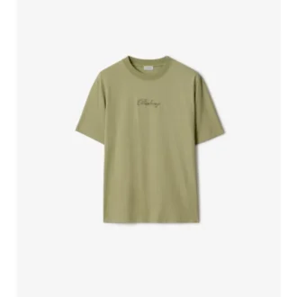Check Cursive Logo Cotton T-Shirt