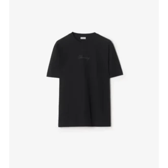 Check Cursive Logo Cotton T-Shirt