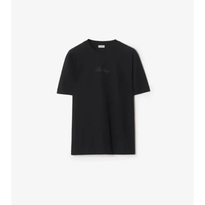 Check Cursive Logo Cotton T-Shirt