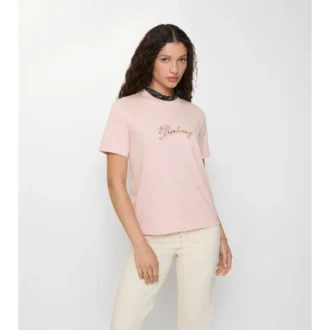 Check Cursive Logo Cotton T-Shirt
