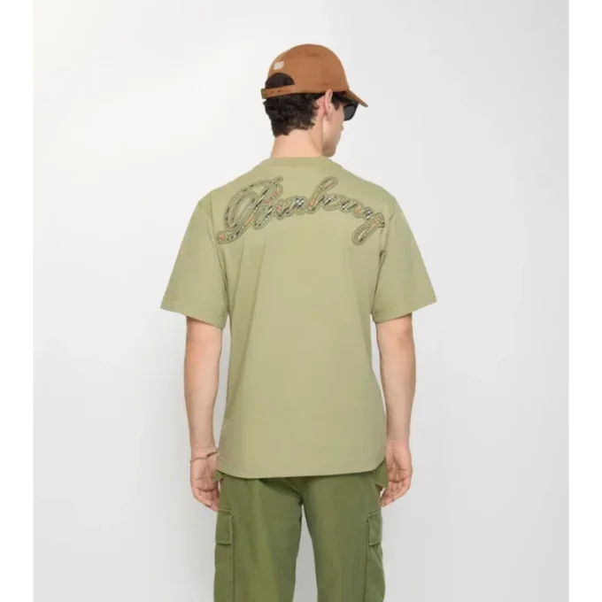 Check Cursive Logo Cotton T-Shirt