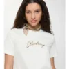 Check Cursive Logo Cotton T-Shirt