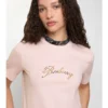 Check Cursive Logo Cotton T-Shirt
