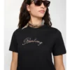 Check Cursive Logo Cotton T-Shirt