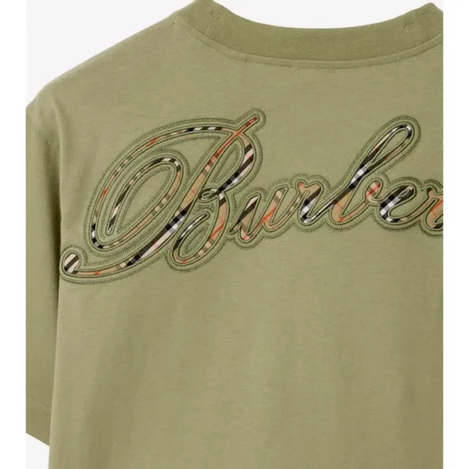 Check Cursive Logo Cotton T-Shirt