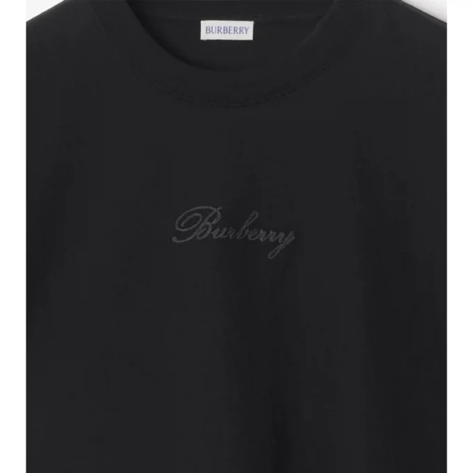 Check Cursive Logo Cotton T-Shirt