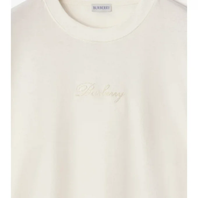 Check Cursive Logo Cotton T-Shirt