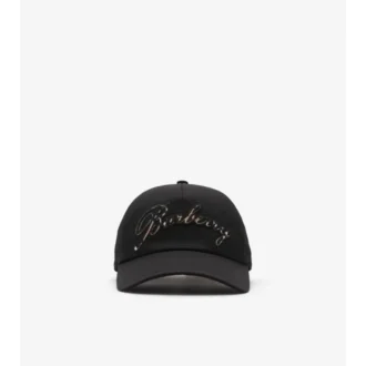 Check Cursive Logo Gabardine Baseball Cap