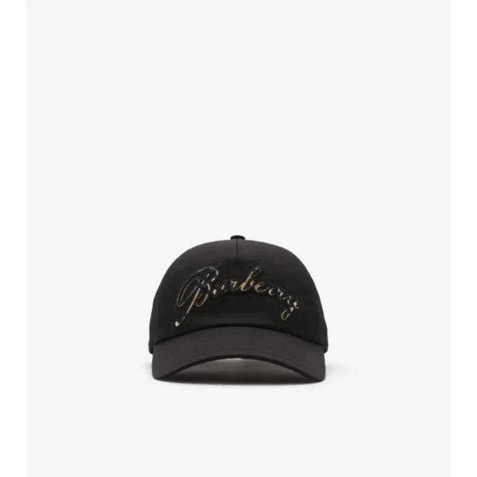 Check Cursive Logo Gabardine Baseball Cap