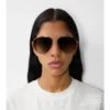 Check Detail Aviator Sunglasses
