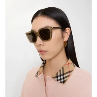Check Engraved Square Sunglasses 