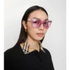 Check Engraved Square Sunglasses 