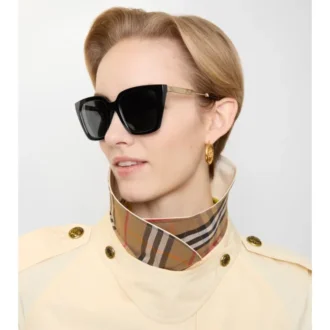 Check Engraved Square Sunglasses 