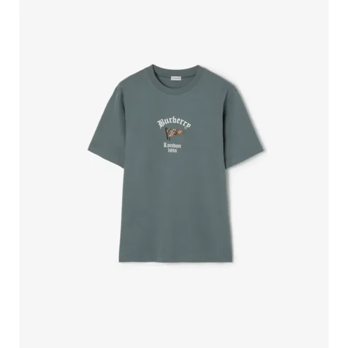 Check Flag Cotton T-Shirt